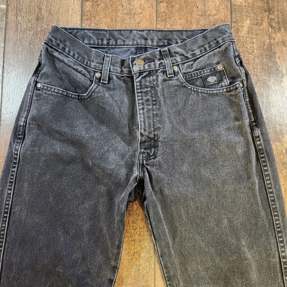 Vintage Harley Davidson Jeans Mens 31x33 Faded Black Straight Leg *READ SIZE